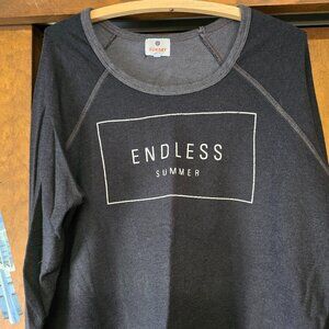 Dark Blue Women's Sundry Raglan sleeve top size 3 "Endless Summer" Graphic